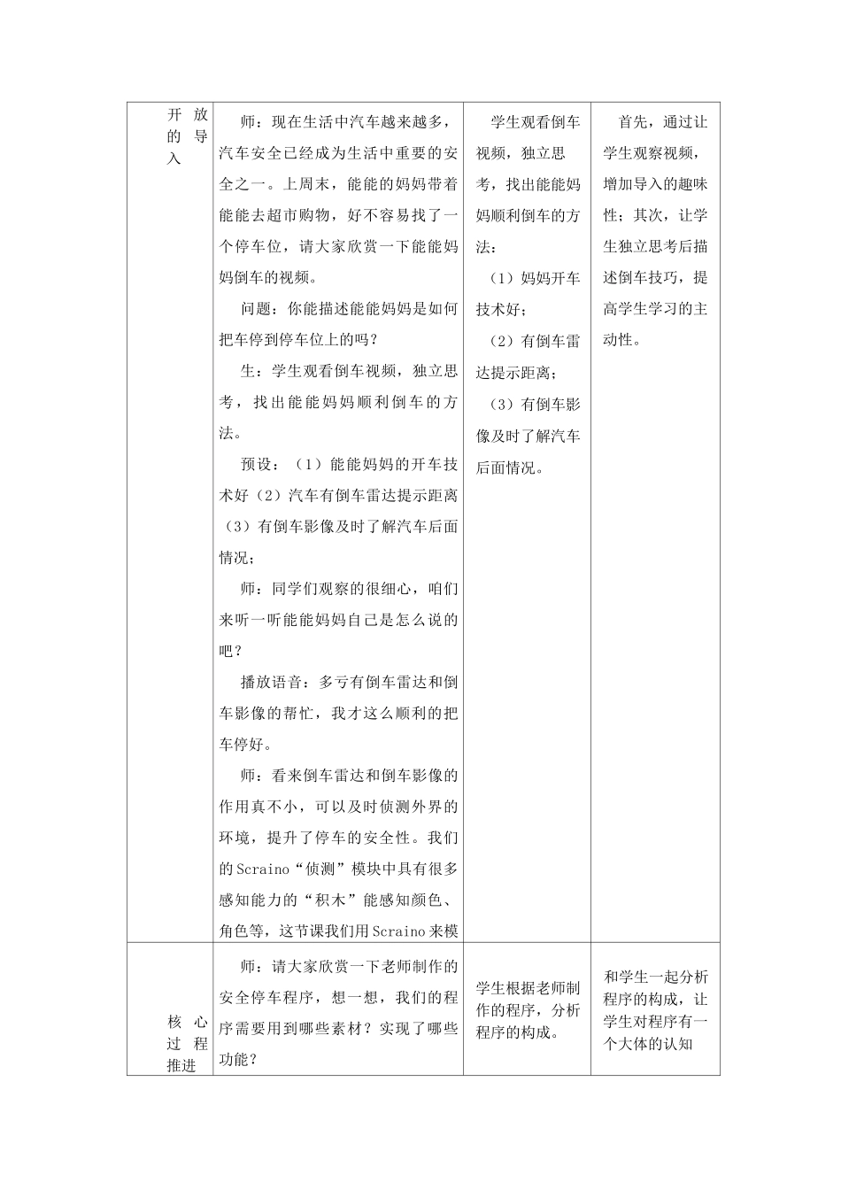 小学信息技术《安全停车有感知》教学设计_第2页