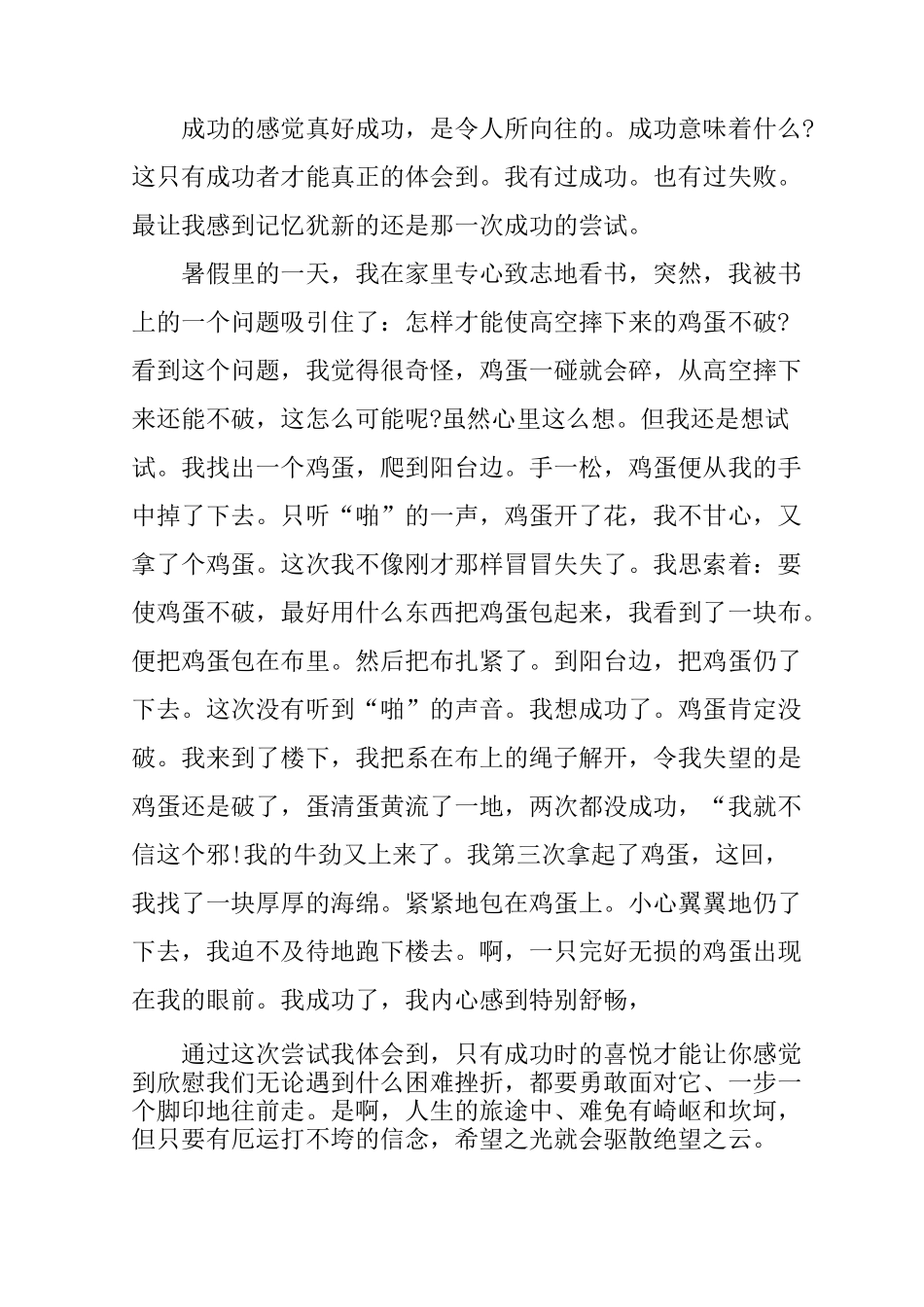 《成功的感觉真好》的作文_第2页