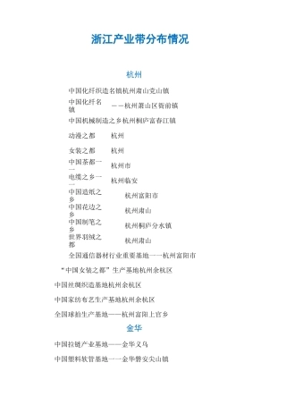 浙江产业带分布情况