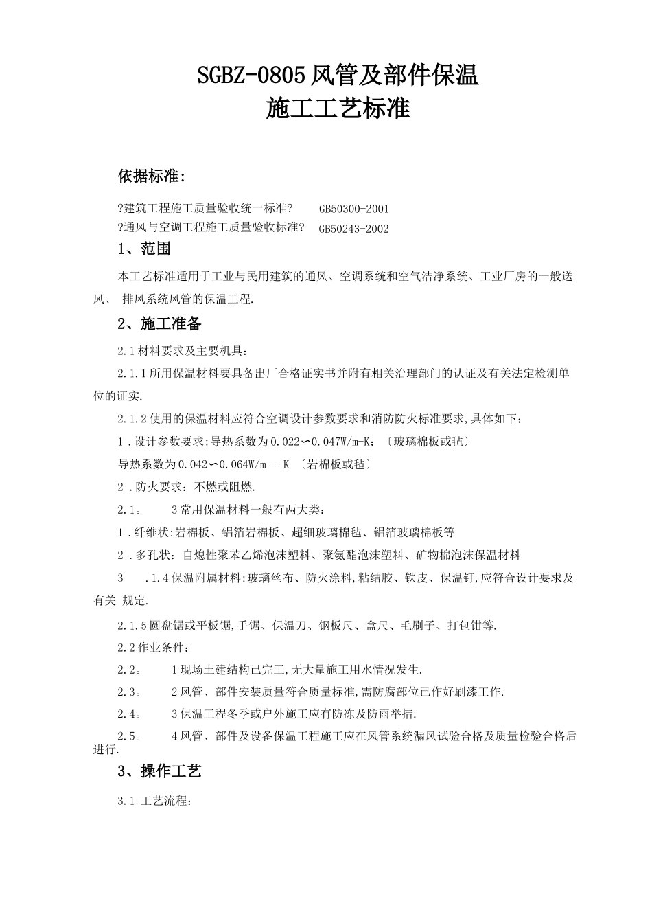 风管及部件保温施工工艺标准_第1页