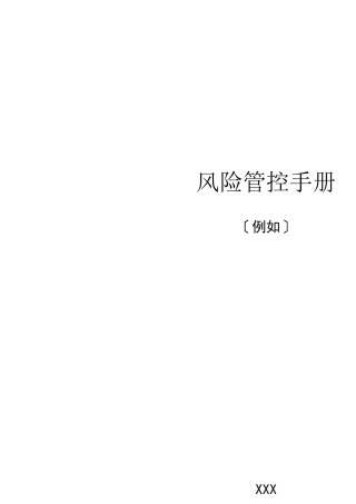 风险管控手册