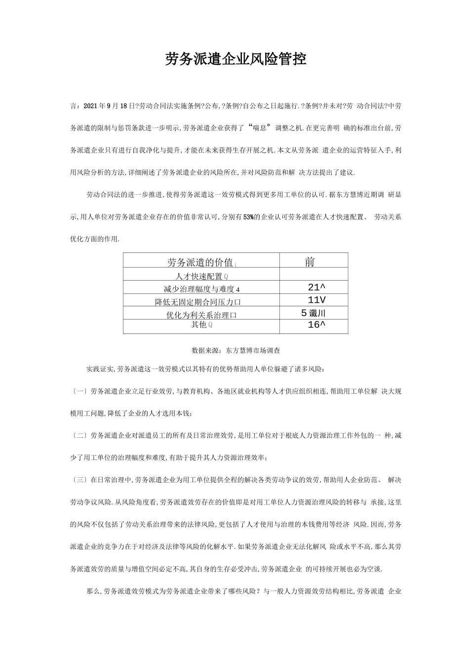风险管理劳务派遣企业风险管控_第1页