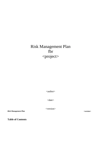 风险管理项目风险管理模板