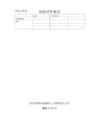 风险管理风险评价报告