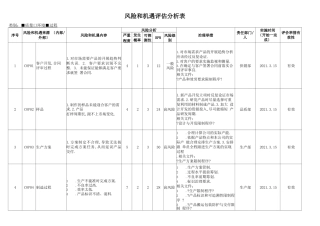 风险识别及应对表