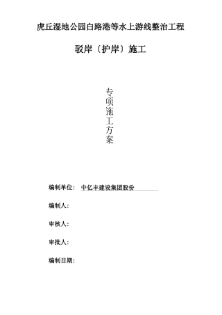 驳岸专项施工解决方法