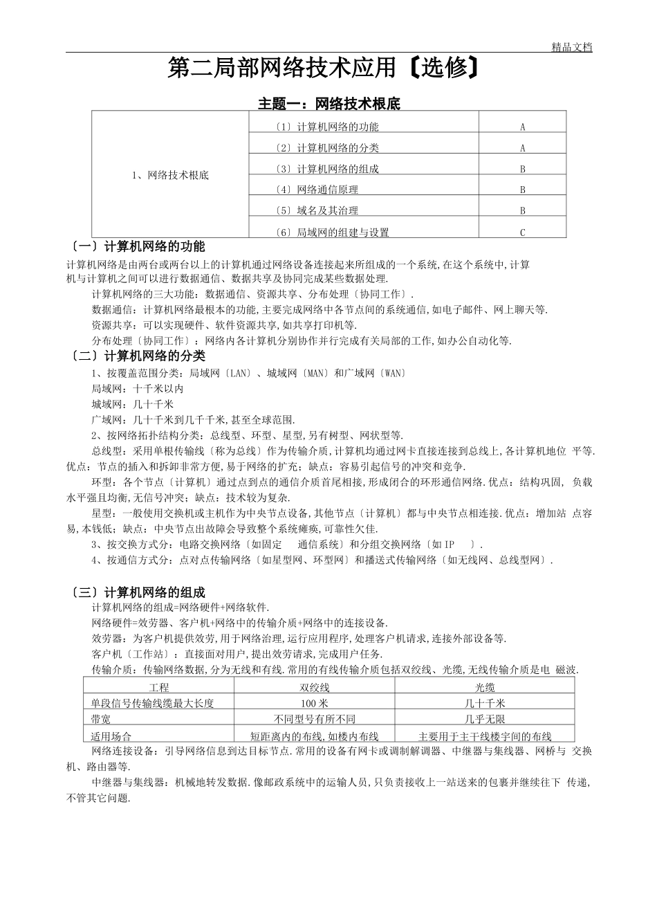 高中信息技术网络技术应用知识点_第1页