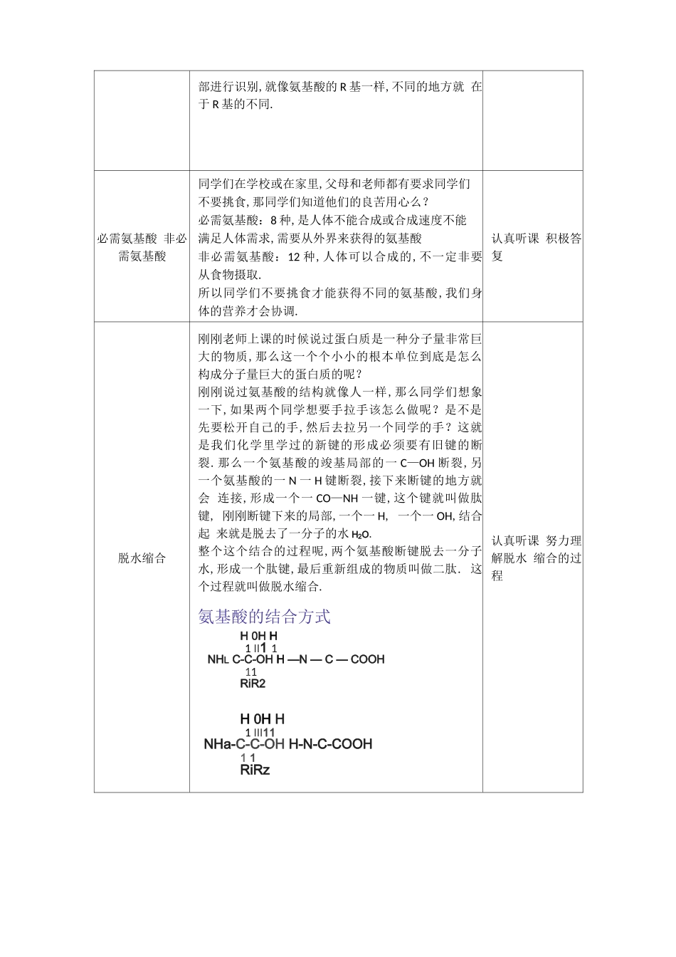 高中生物蛋白质教案_第3页