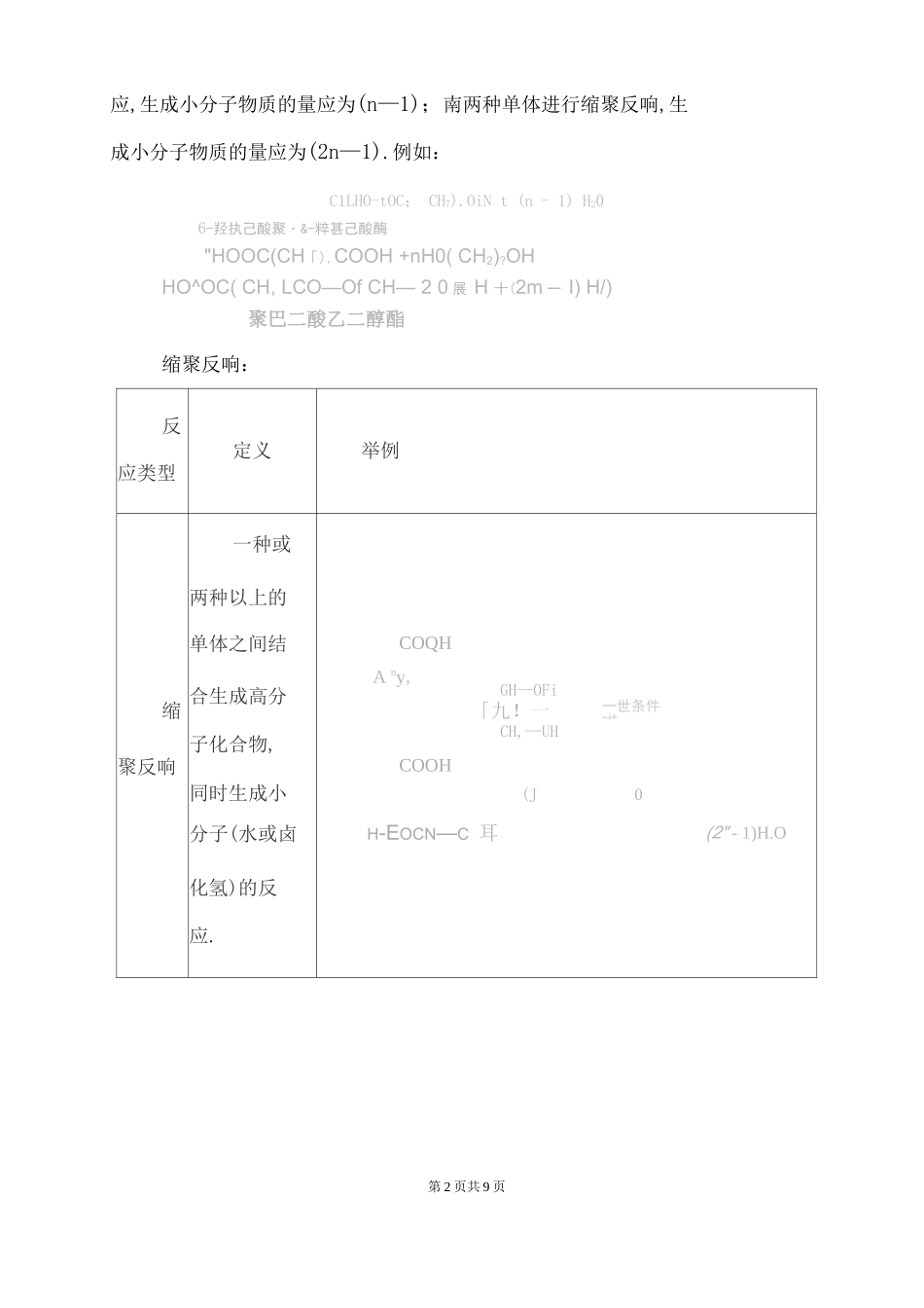 高二化学缩聚反应条件-缩聚反应官能团-缩聚物和缩聚反应方程式的书写_第2页