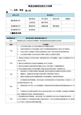 高层管理者胜任力词典