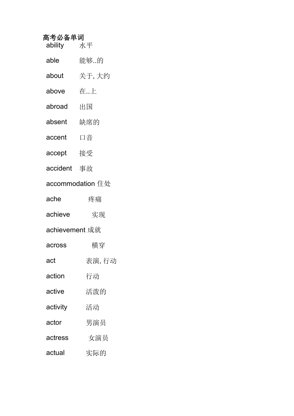 高考必备单词_第1页
