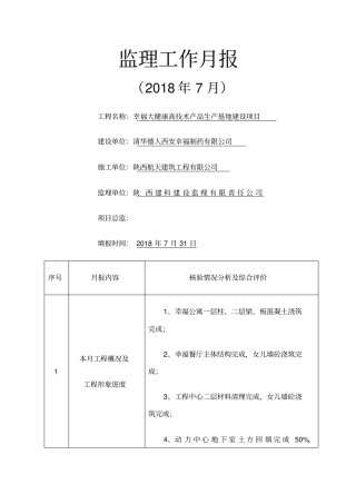 月份监理月报