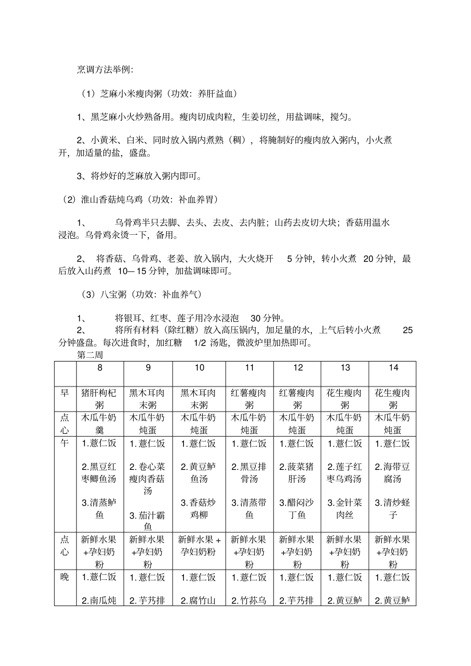 月子餐食谱表带日期安排_第2页