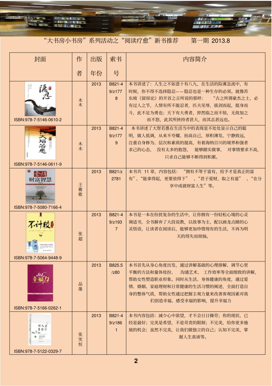 月阅读疗愈书单推荐讲座_第2页