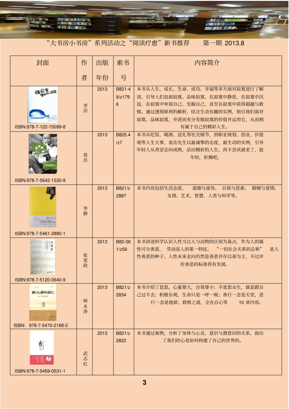 月阅读疗愈书单推荐讲座_第3页