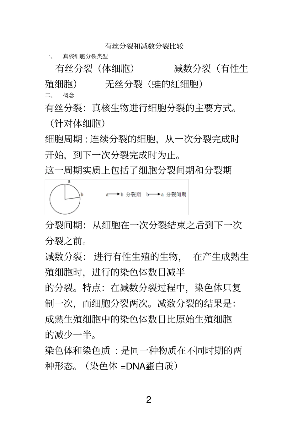 有丝分裂和减数分裂比较_第2页