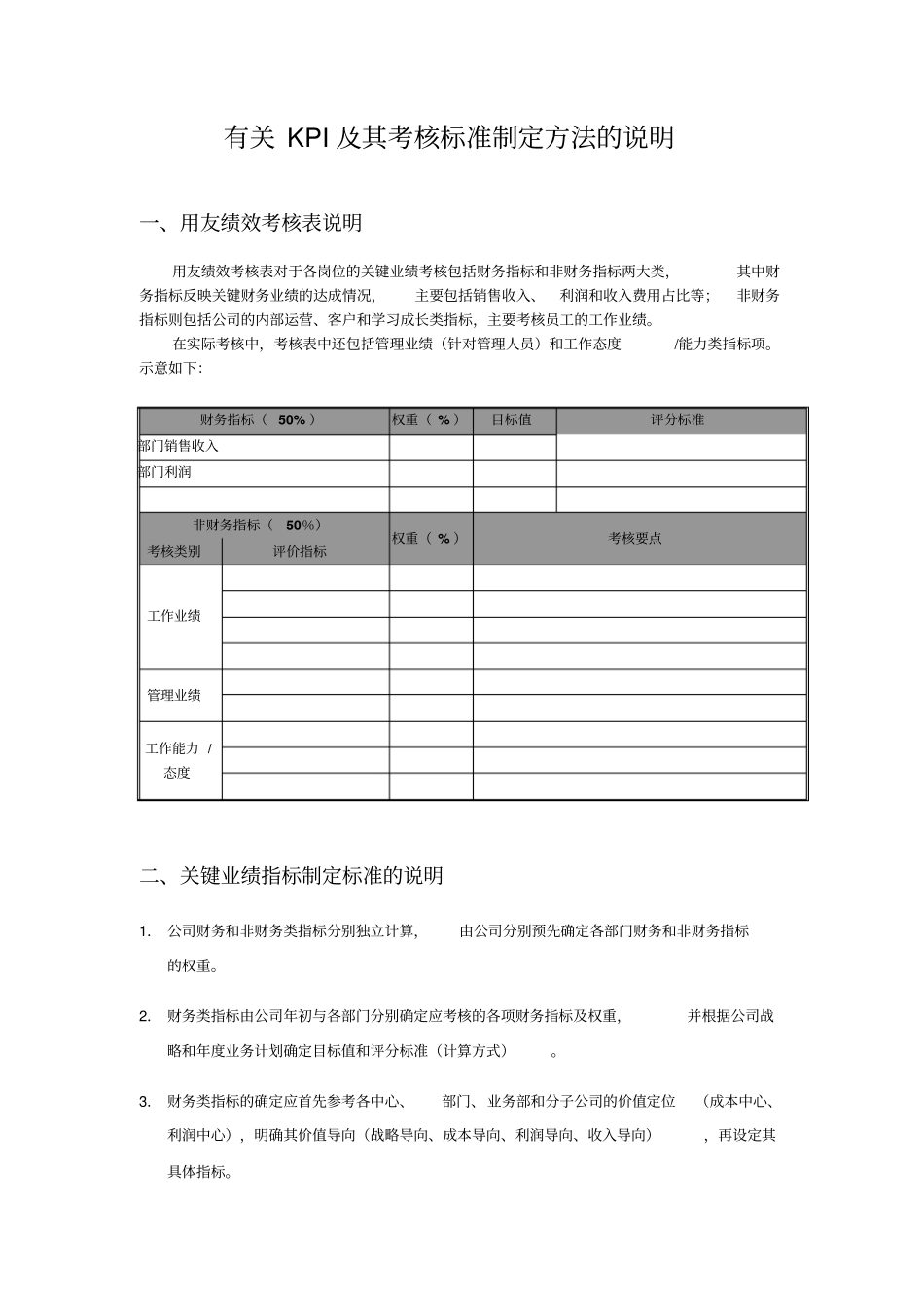 有关及其考核标准制定方法的说明_第1页