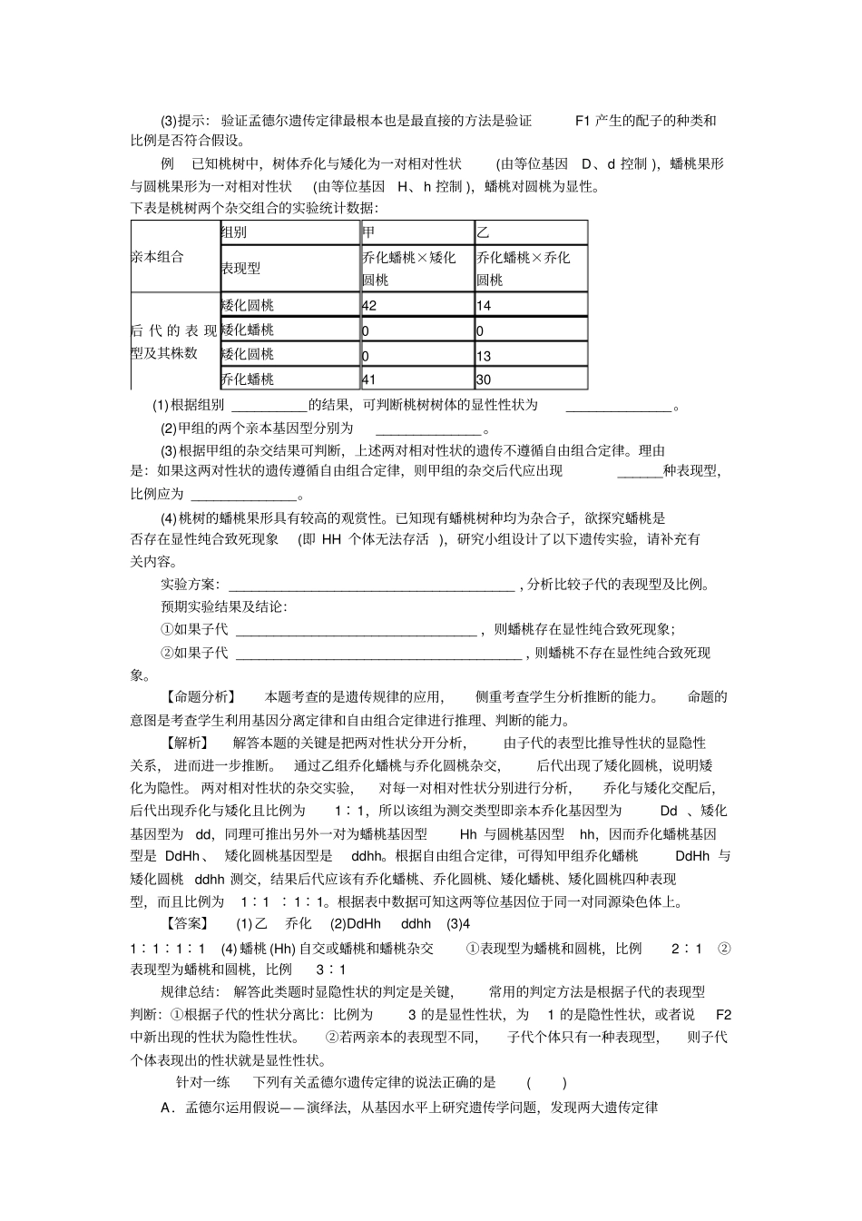 有关孟德尔遗传定律得知识归纳_第2页
