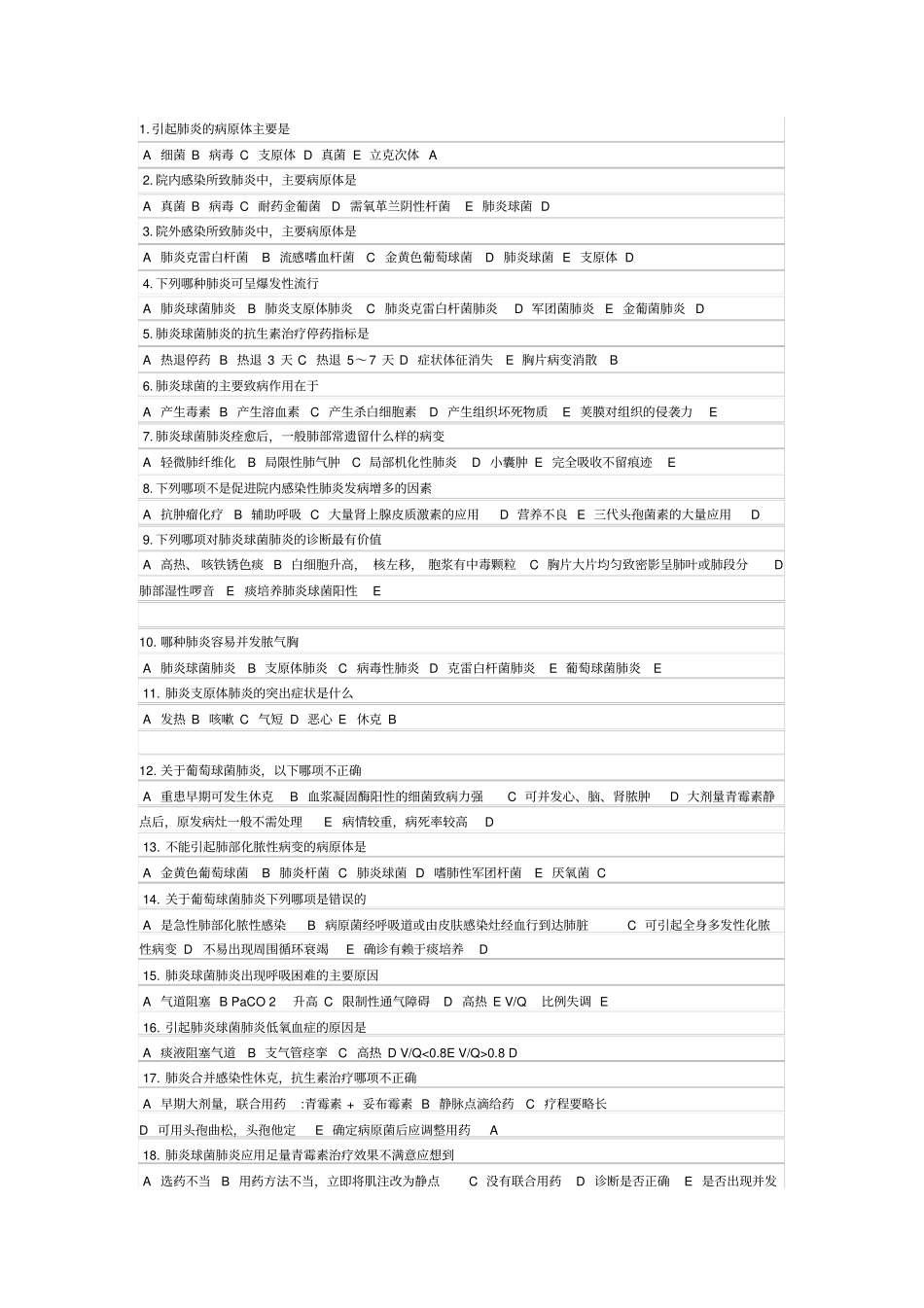 有关肺炎的试题_第1页