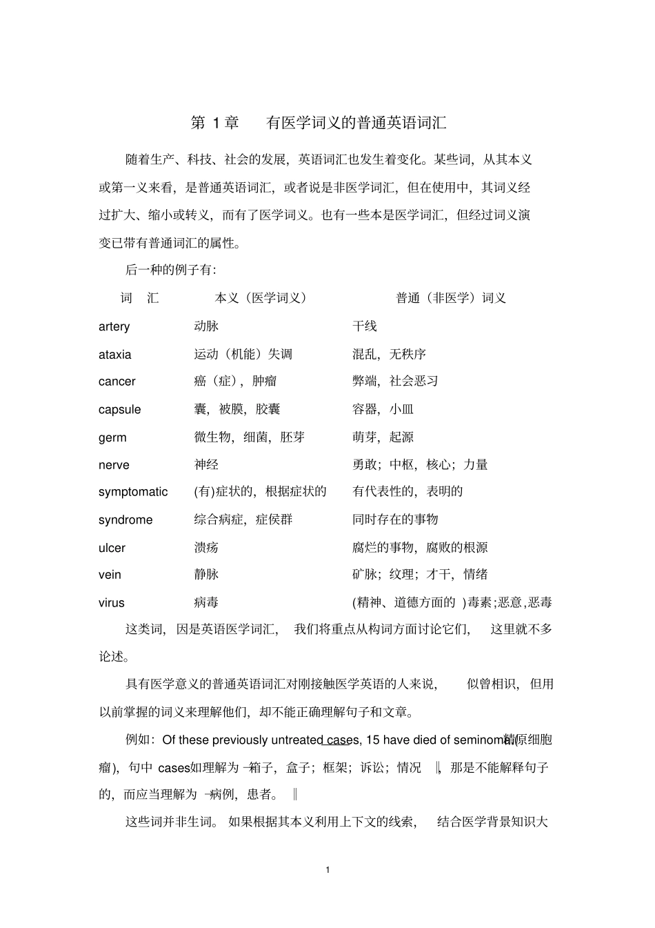 有医学词义普通英语词汇系列_第1页