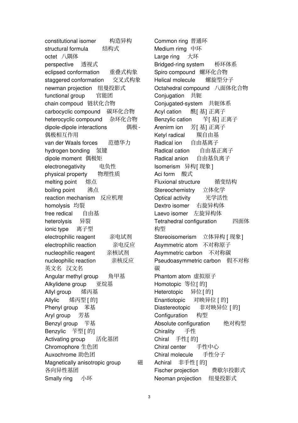 有机化学专业英语词汇精_第3页