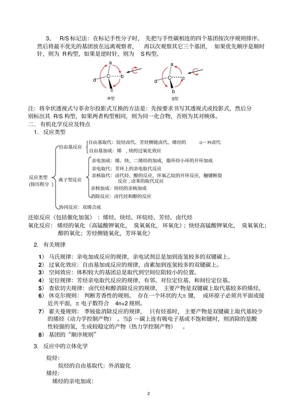 有机化学总结汇总_第2页