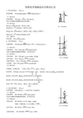 有机化学方程式70个