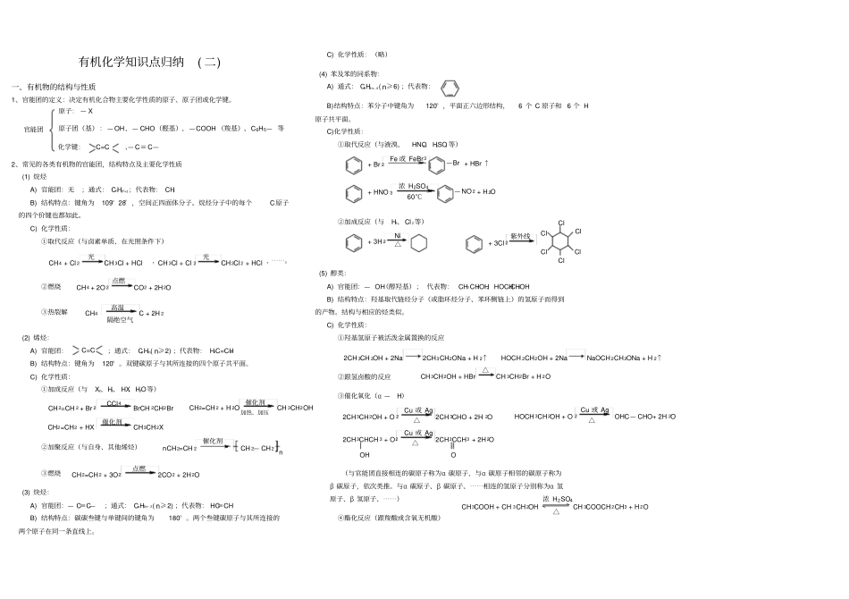 有机化学知识点归纳_第1页