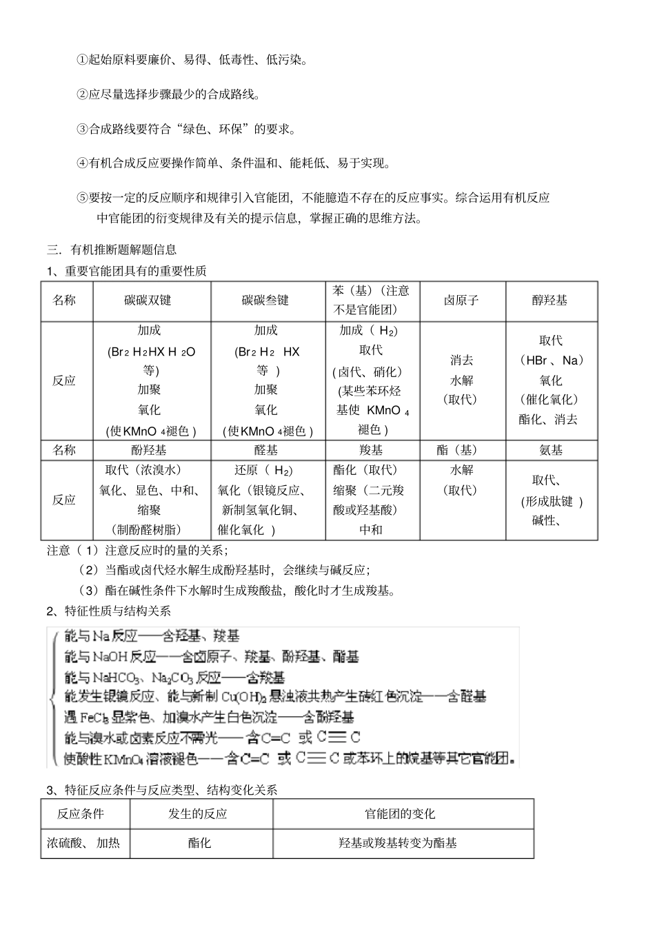有机推断与合成知识点总结和习题_第3页