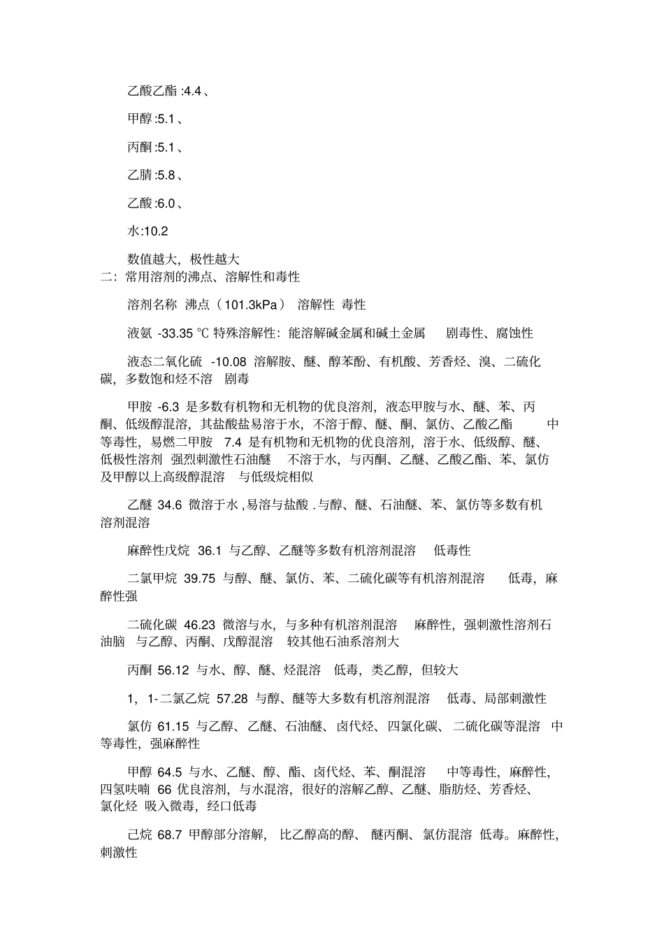 有机试剂极性一览表_第3页