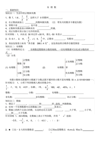有理数全章复习学案及经典练习000