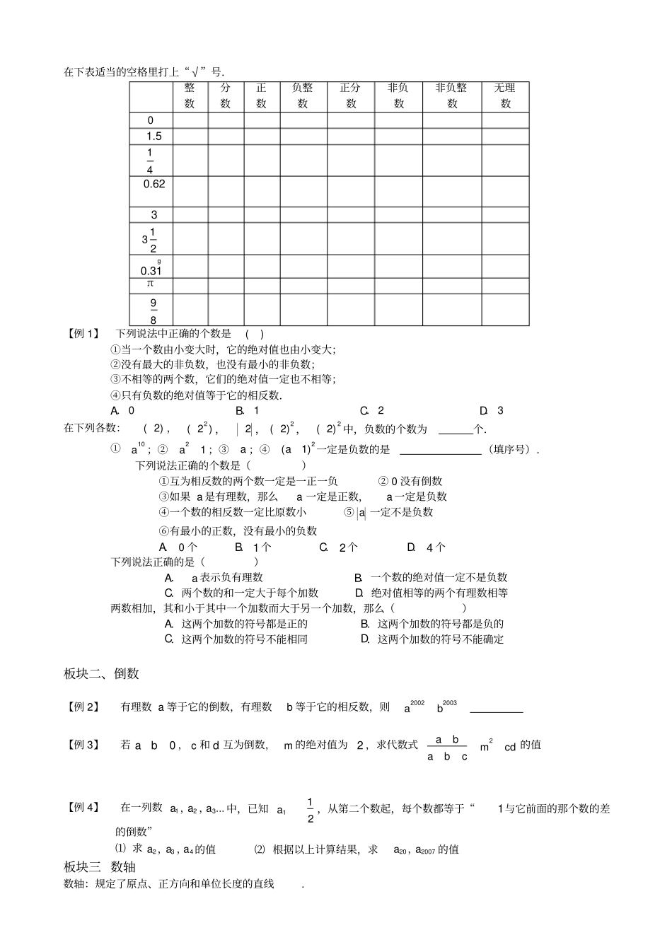 有理数复习知识点例题_第2页