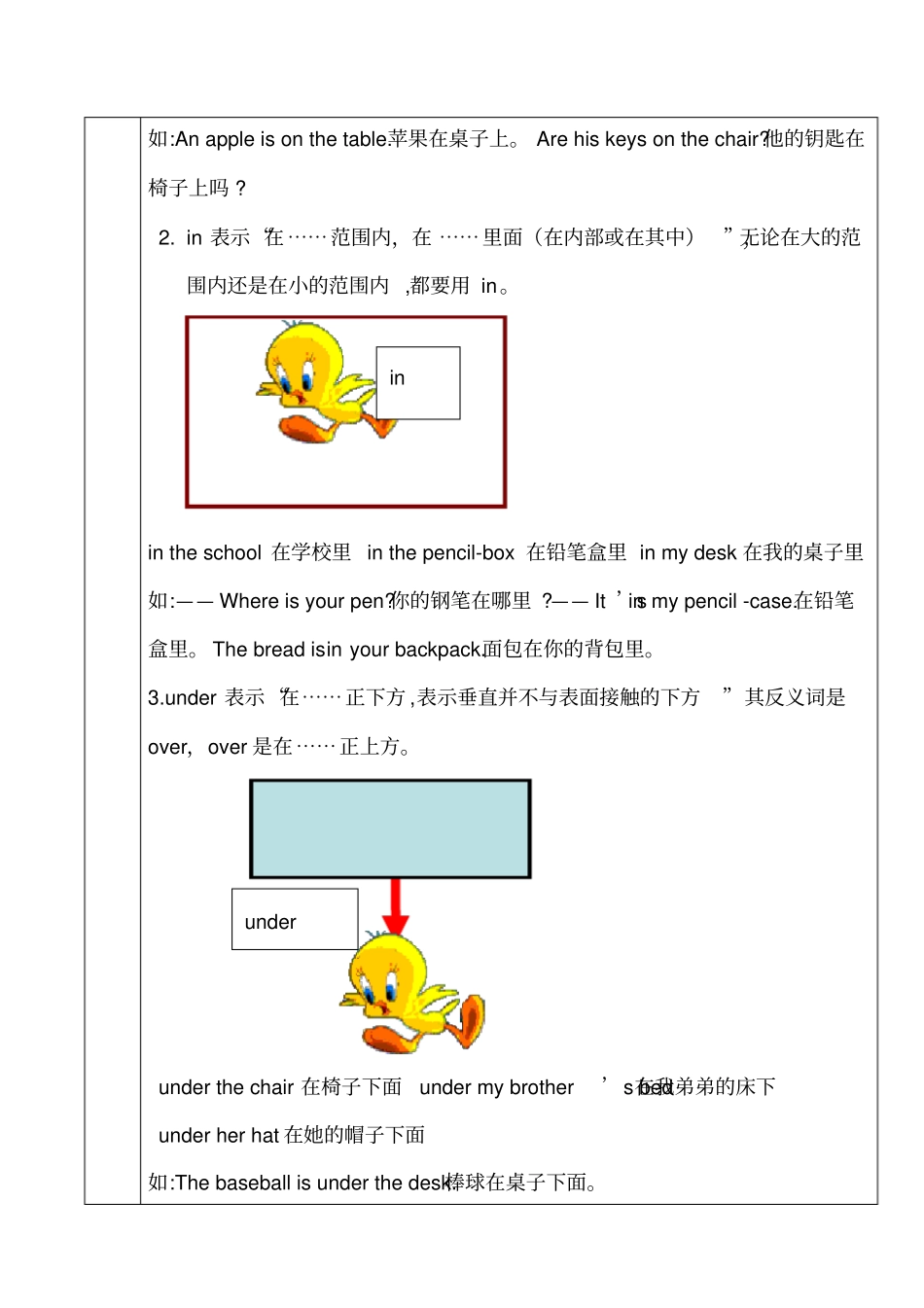 朗文1B练习1介词用法和练习_第2页