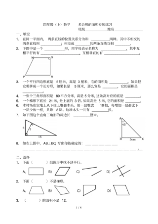 期末专项复习：多边形的面积