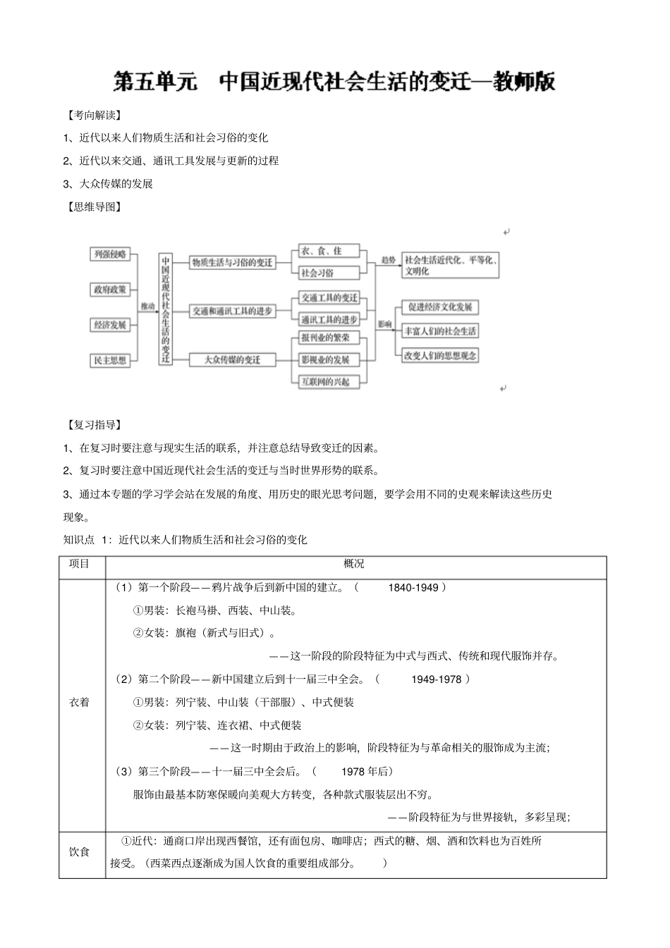 期末复习备考之专题复习高一历史讲义：基本版05解析版_第1页