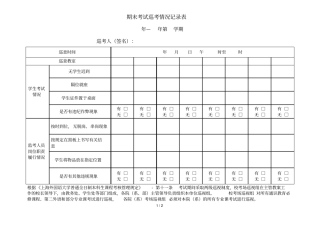 期末考试巡考情况记录表