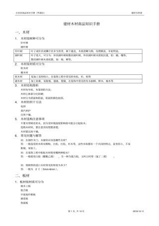 木材建材商品知识分析