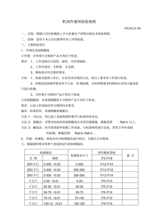 机加件通用检验规程