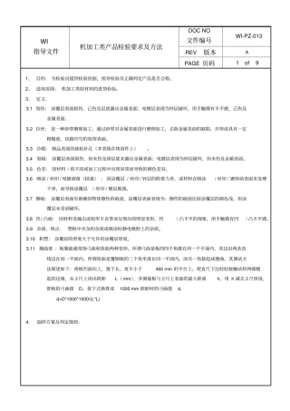 机加工类产品检验要求及方法