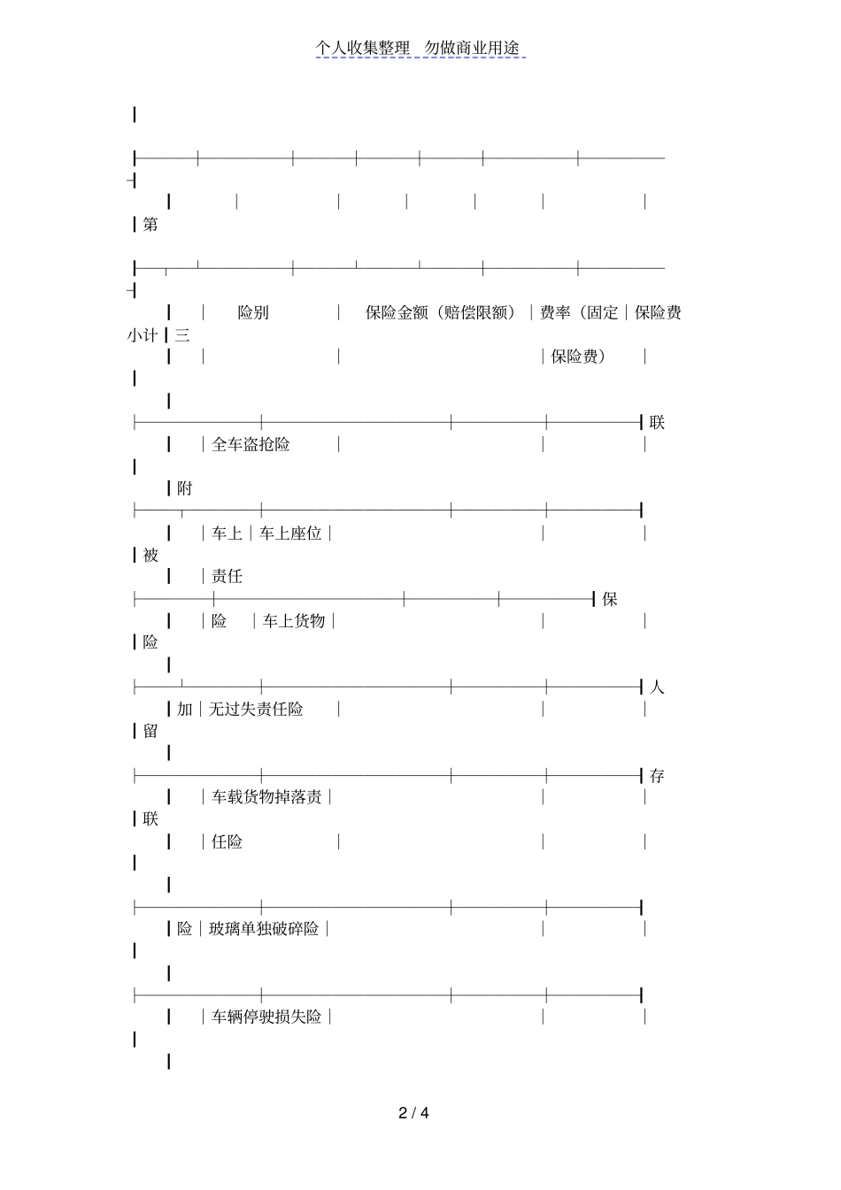 机动车辆保险单范本_第2页