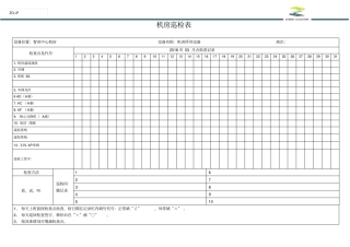 机房机房巡检表