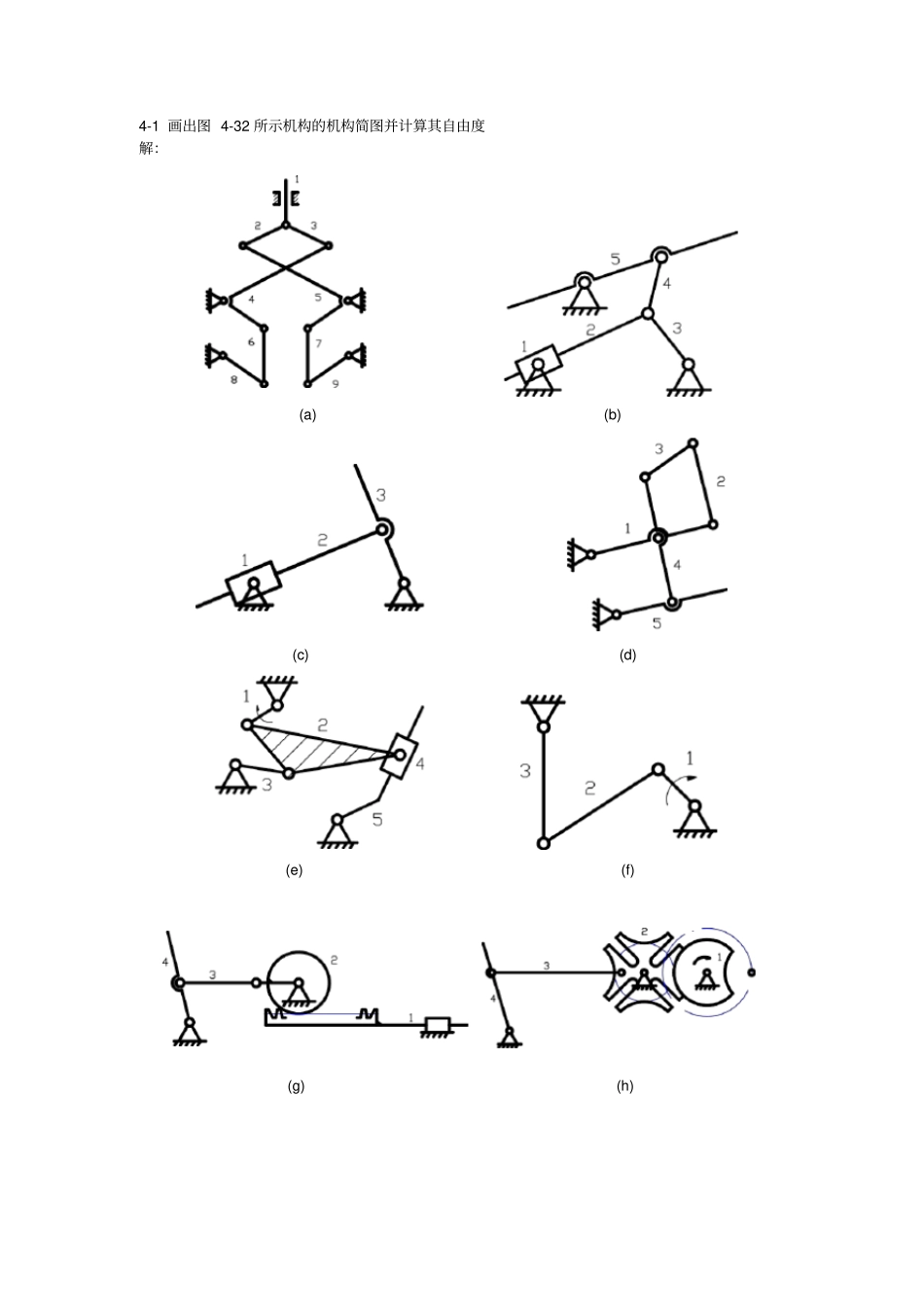 机构的结构分析—习题答案_第1页