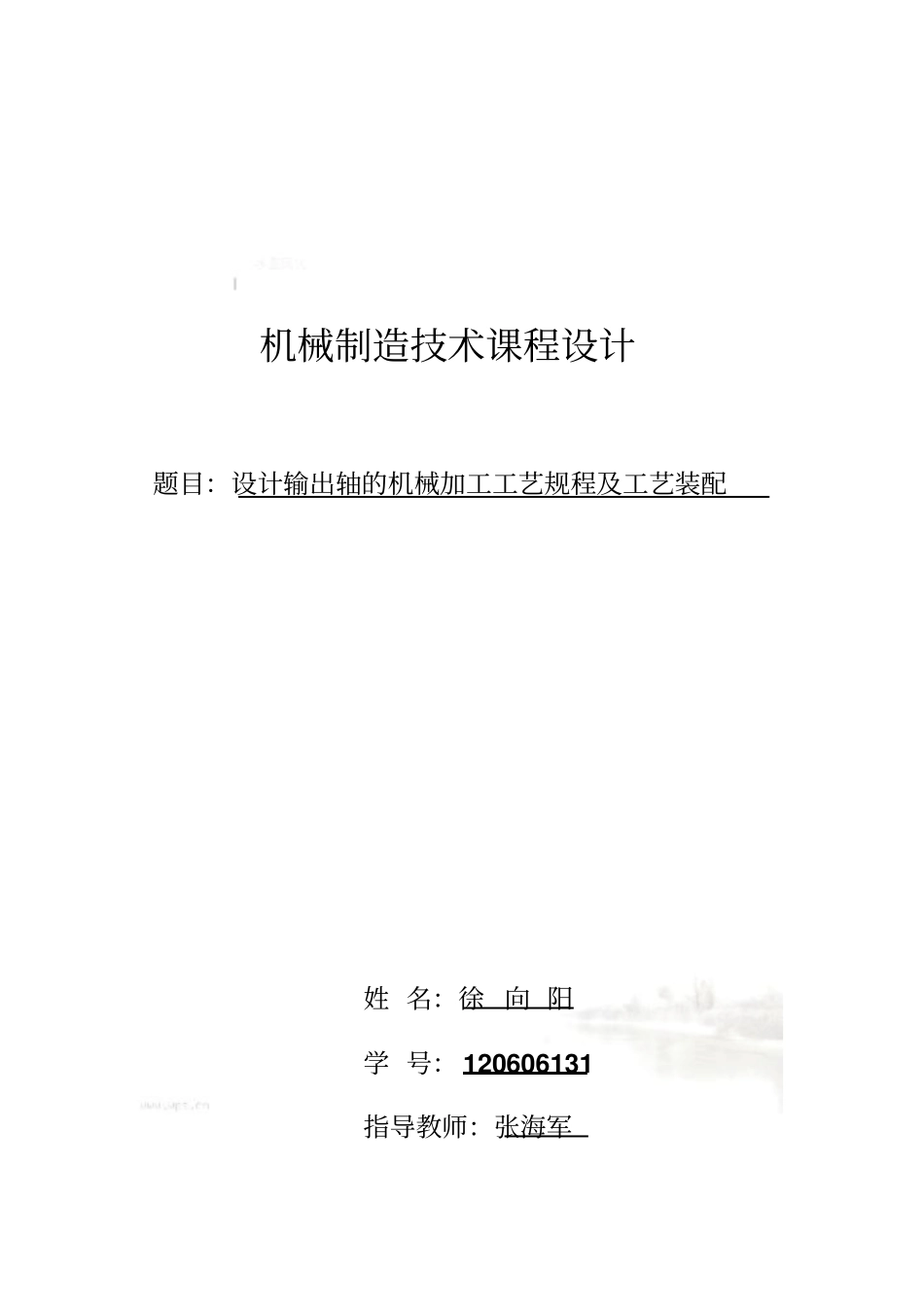 机械制造课程设计：输出轴_第2页