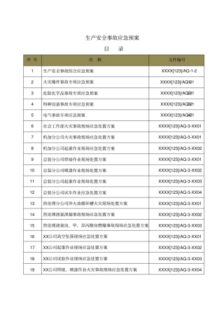 机械加工企业生产安全事故应急预案
