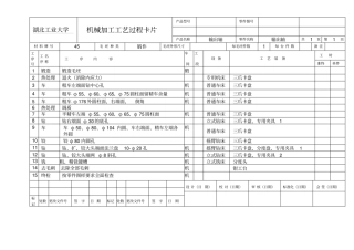 机械加工工艺卡实例
