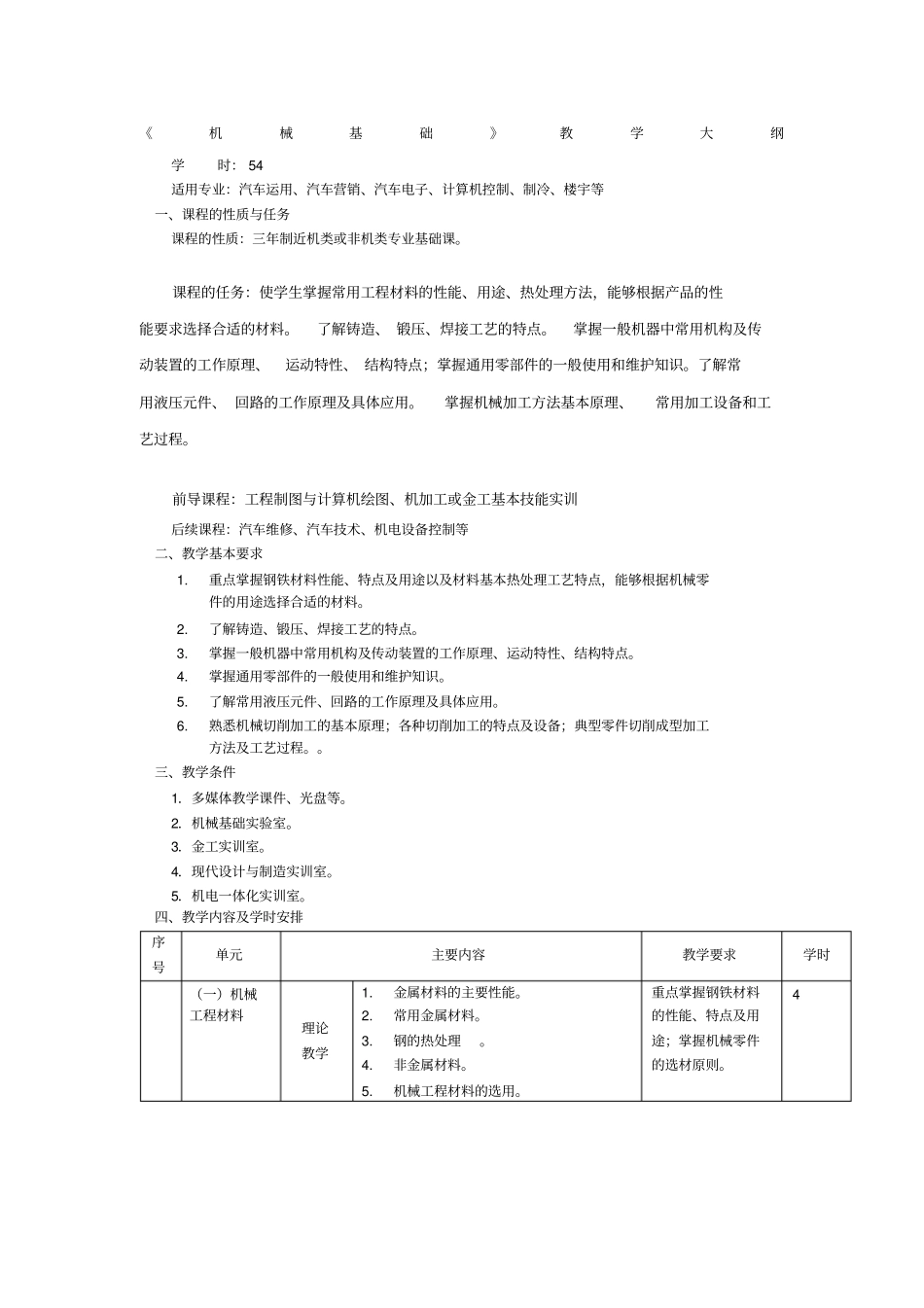 机械基础教学大纲_第1页