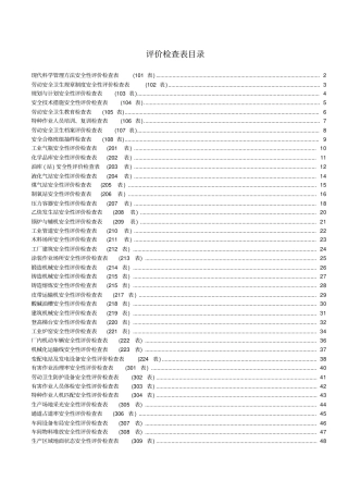 机械工厂安全性评价检查表