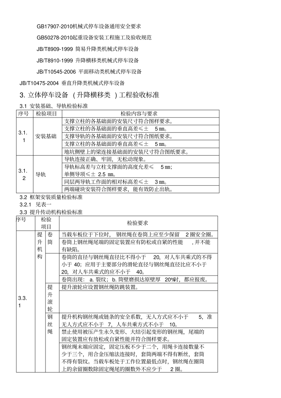机械立体停车设备安装工程现场施工质量验收标准_第2页