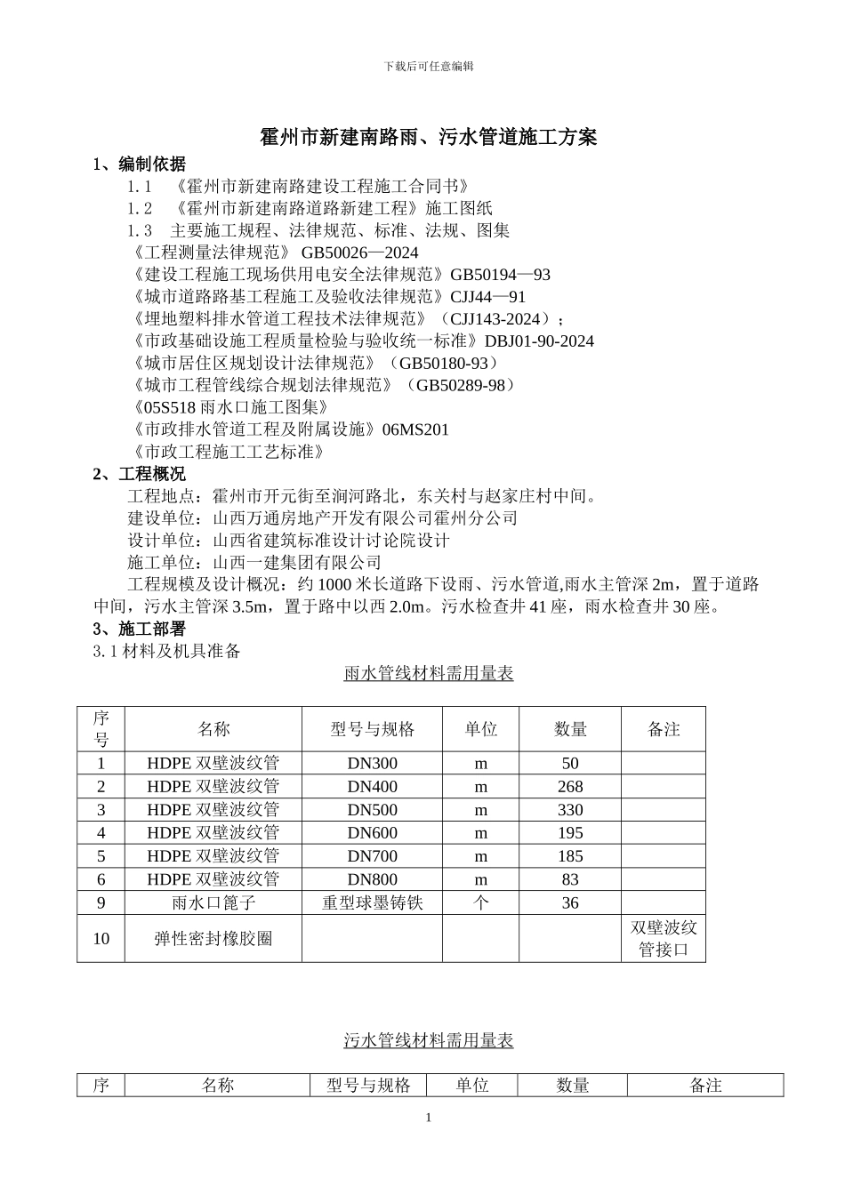 新建路雨污水施工方案_第1页