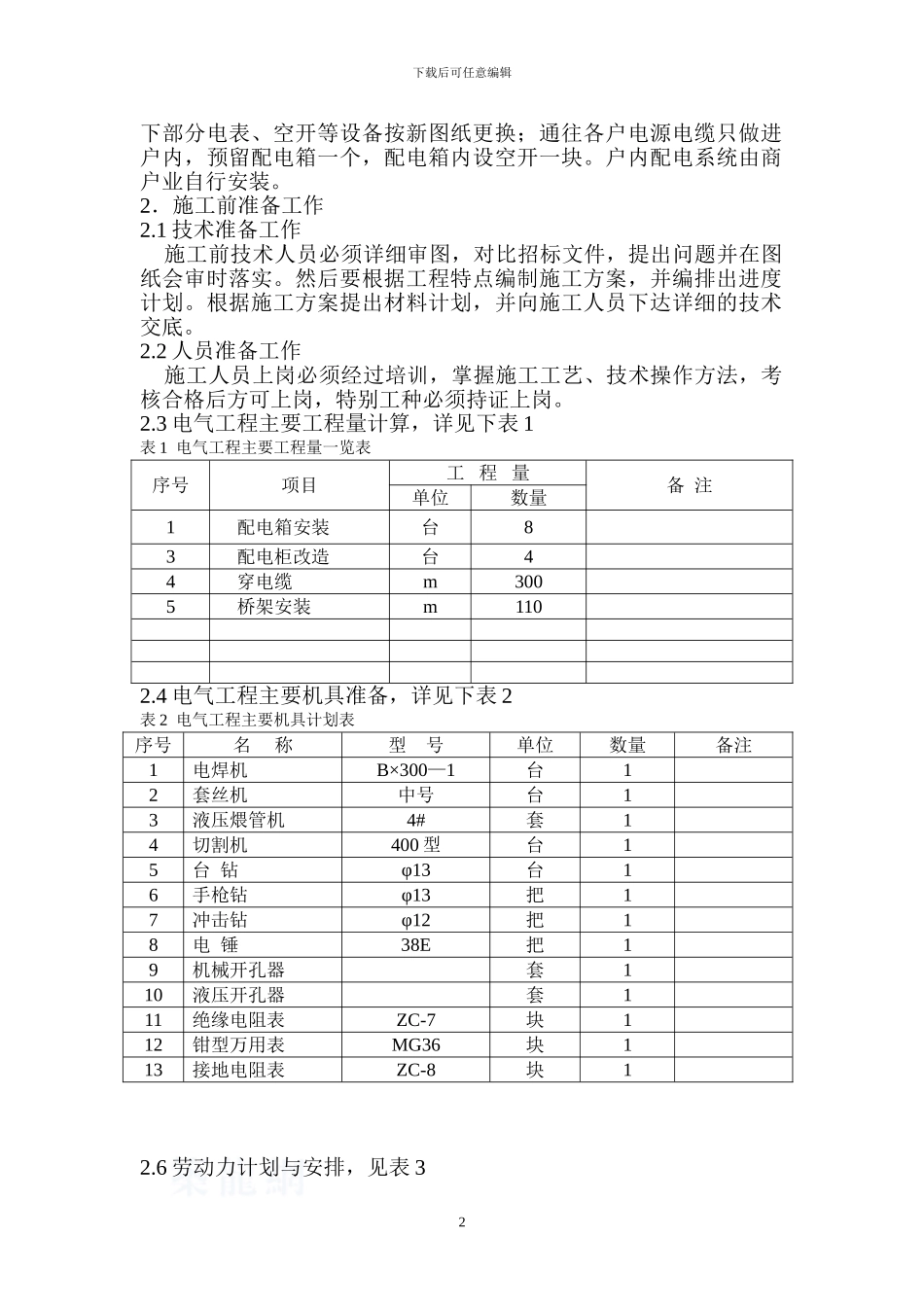 方庄电气改造建筑电气工程施工方案-secret_第2页